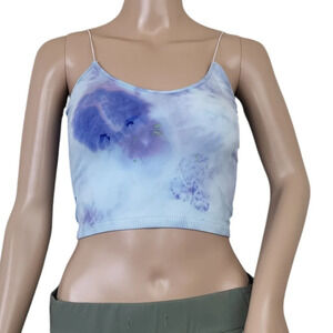 Free People Seamless Skinny Strap Tie Dye Lady Bug Purple Green Tank Top